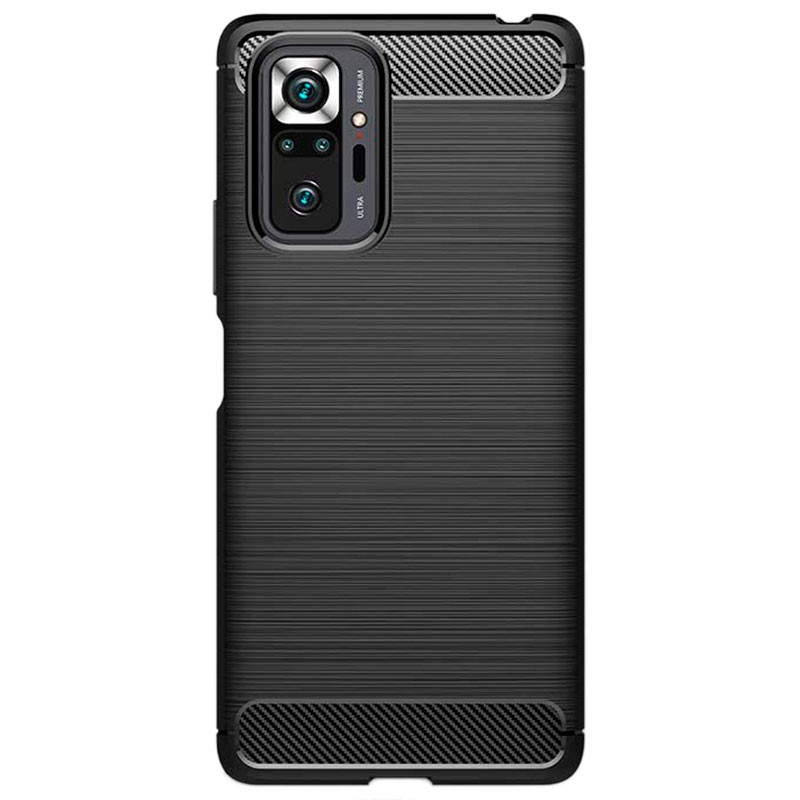 Xiaomi Poco M5s Telefontok - Carbon Fiber fekete szilikon tok