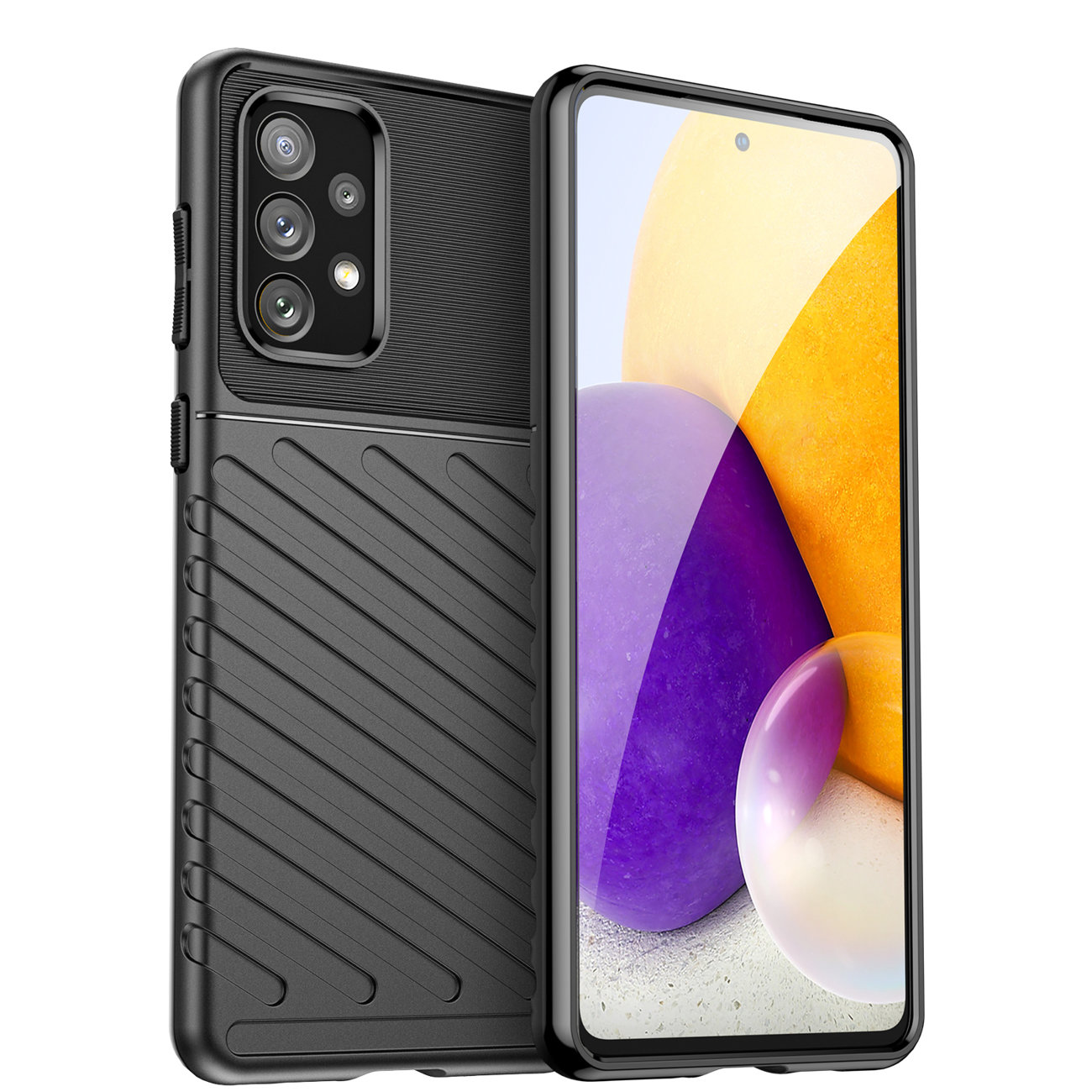 Samsung Galaxy A23 5G Telefontok - Thunder fekete ütésálló szilikon hátlap tok