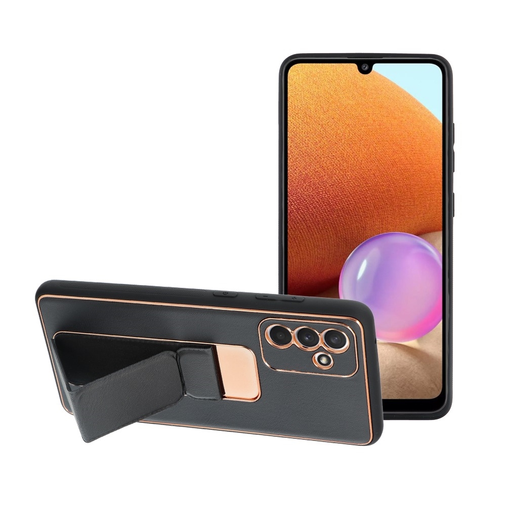 Samsung Galaxy A04s (A047) Telefontok - Forcell Kickstand műbőr hátlap tok, fekete