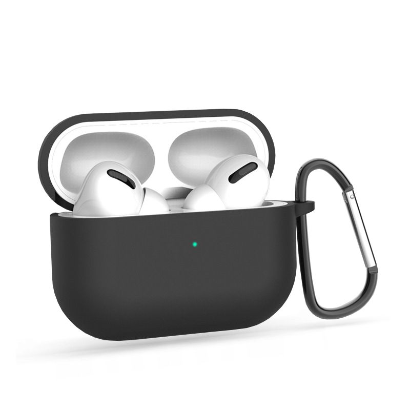 AirPods Pro 1 tartó - fekete szilikon AirPods PRO 1 tartó karabinerrel 