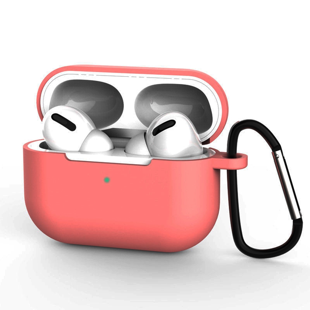 AirPods Pro 1 tartó - sötét pink szilikon AirPods PRO 1 tartó karabinerrel