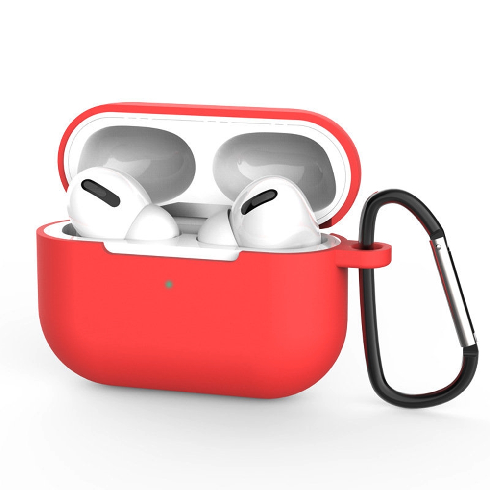 AirPods Pro 1 tartó - piros szilikon AirPods PRO 1 tartó karabinerrel