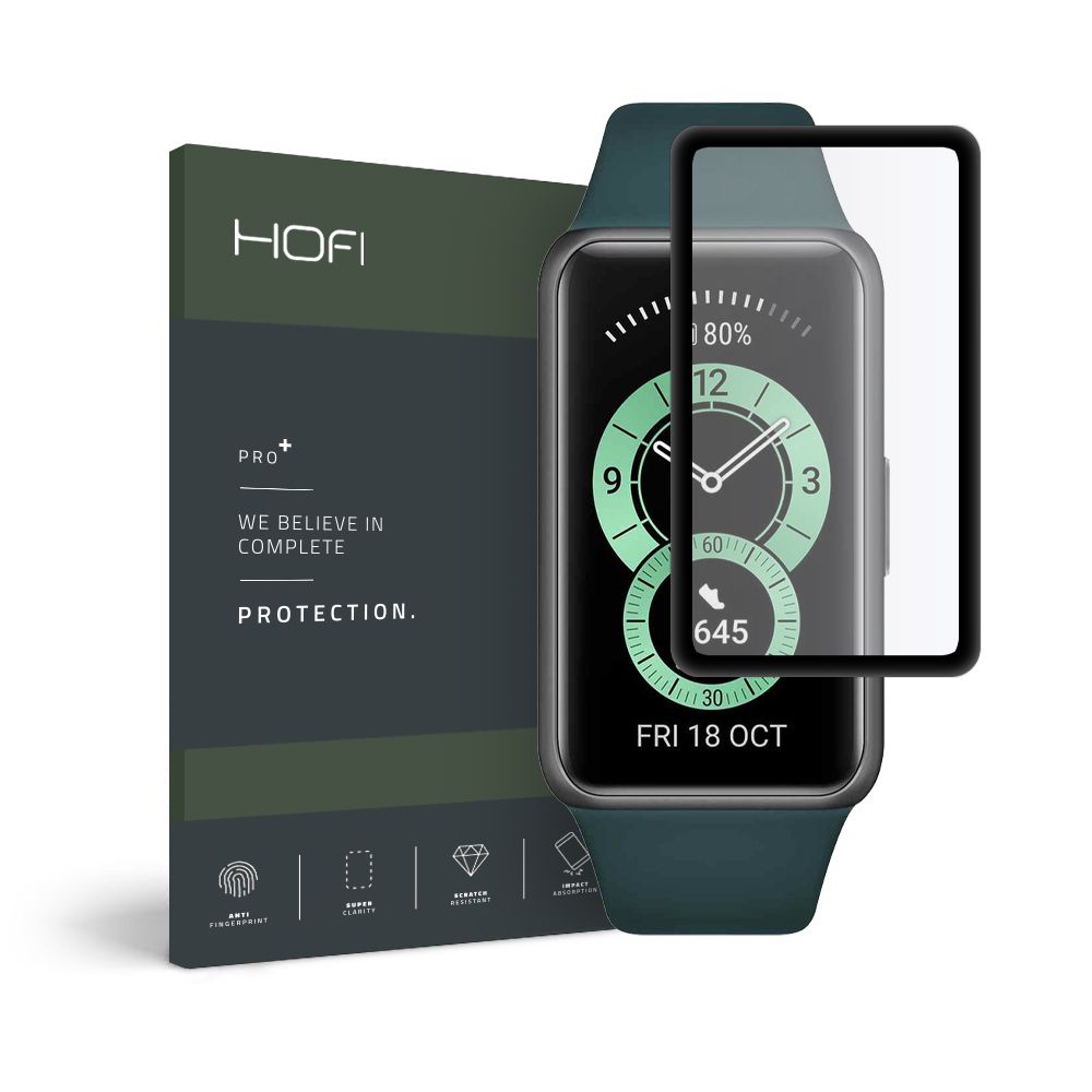 Védőfólia - Huawei Band 6 okosóra fólia - kijelzővédő fólia, fekete kerettel