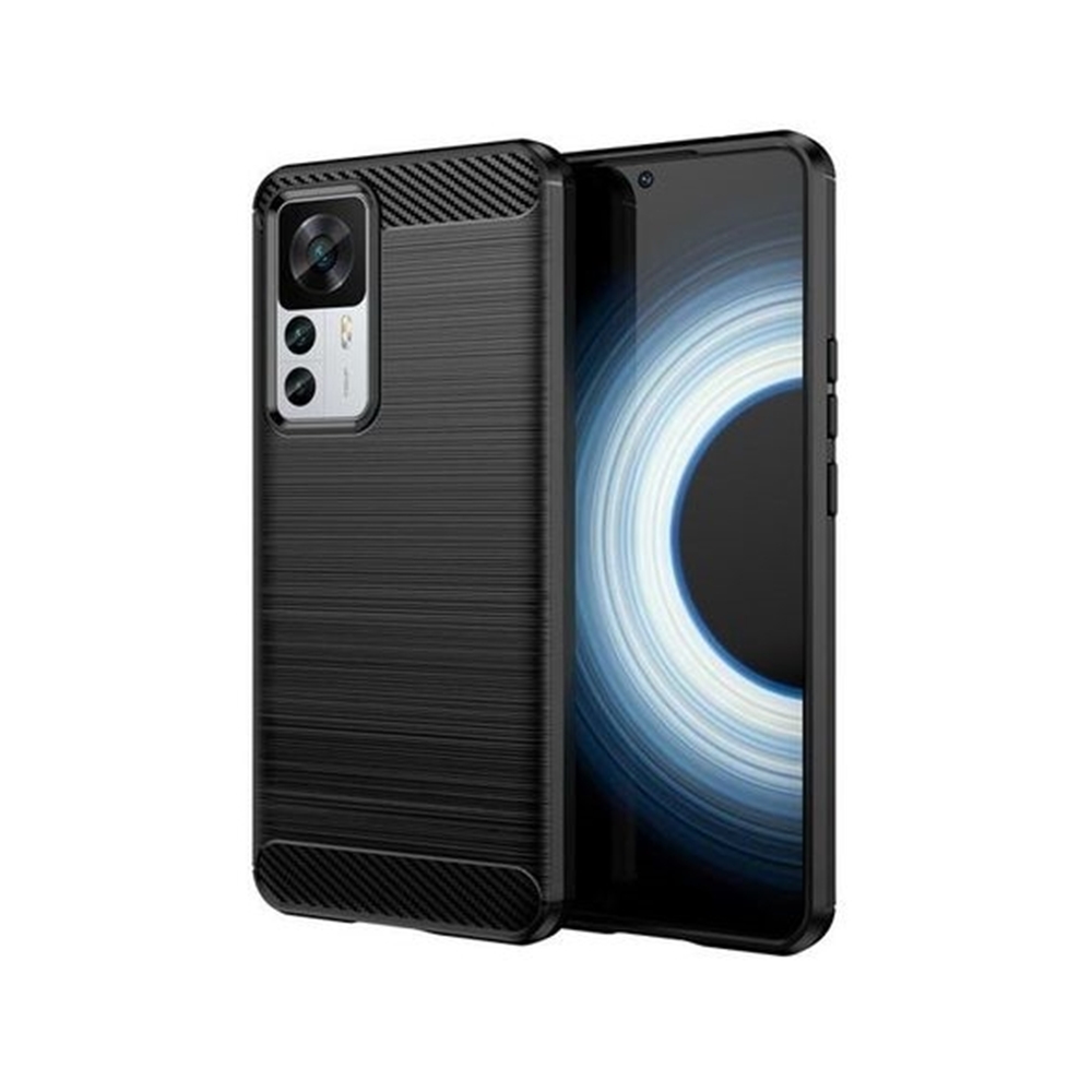 Xiaomi 12T Pro Telefontok - Carbon Fiber fekete szilikon tok
