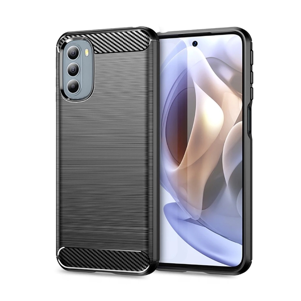 Telefontok Motorola Moto G31 / G41 - Forcell Carbon fekete szilikon tok