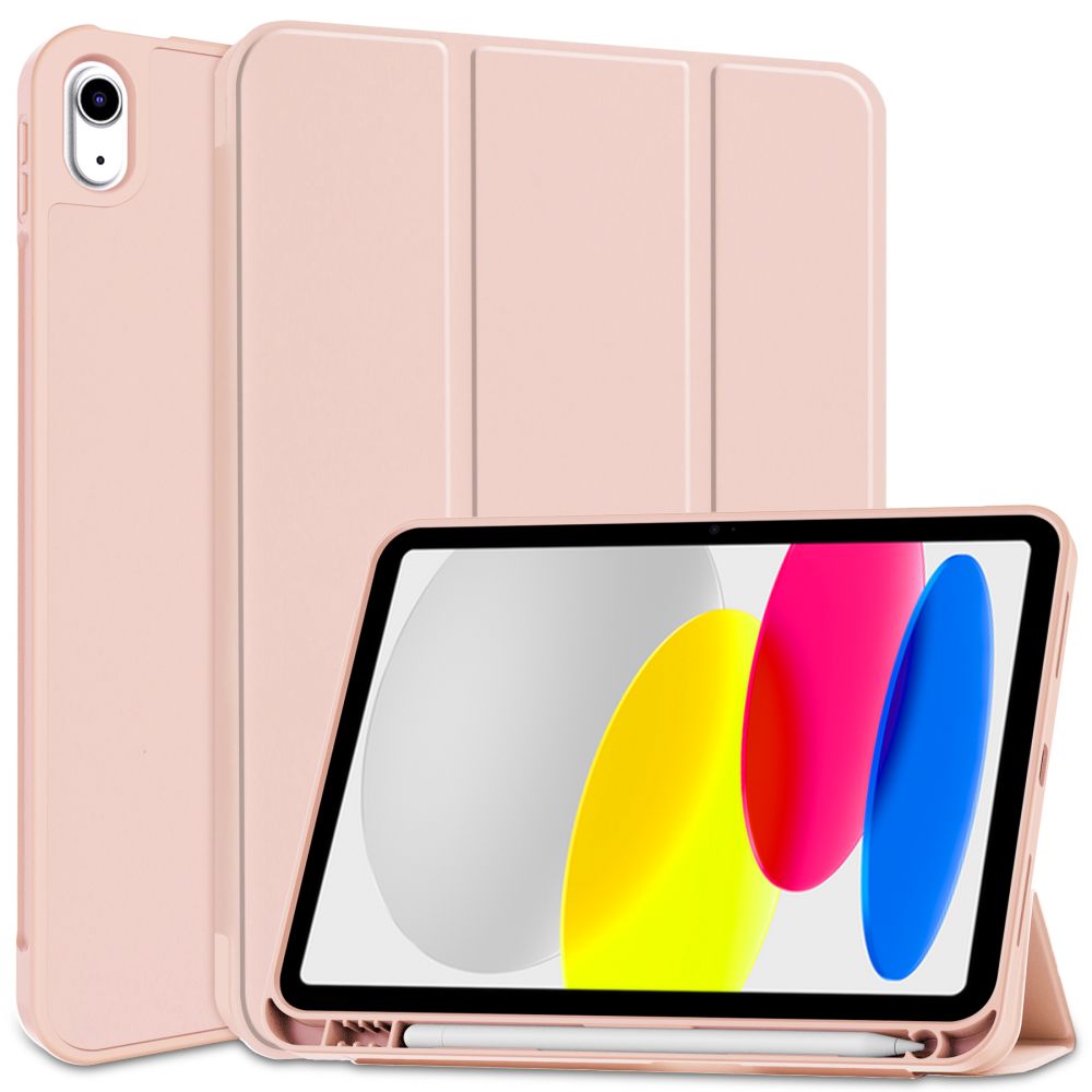 iPad 2022 10.9 (iPad 10) Tablettok - pink smart case, ceruza tartóval