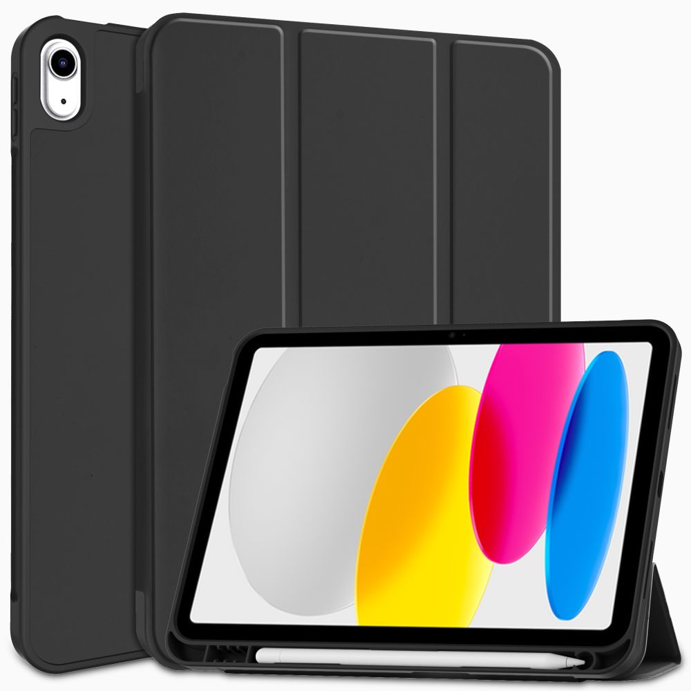 iPad 2022 10.9 (iPad 10) Tablettok - fekete smart case, ceruza tartóval