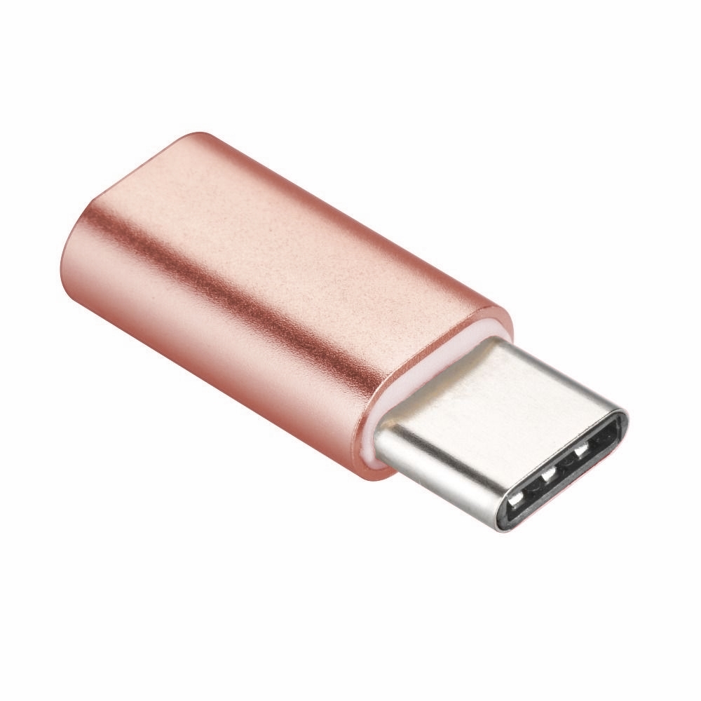 MicroUSB - Type-C (USB-C) rose gold adapter