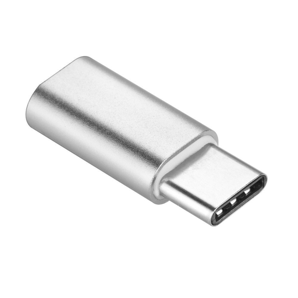 MicroUSB - Type-C (USB-C) ezüst adapter