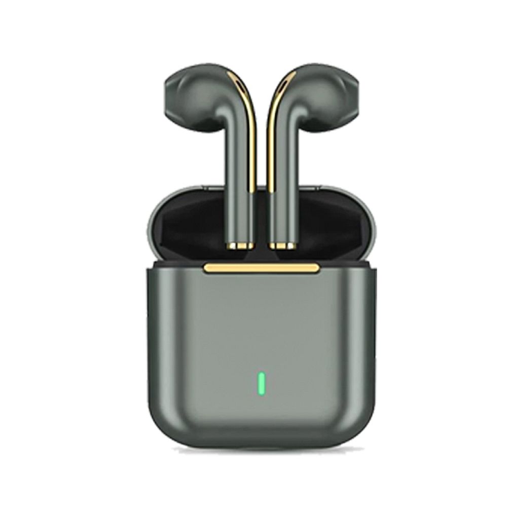 TWS J18 Headset - zöld bluetooth headset, töltő tokkal