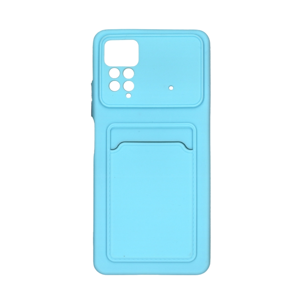 Xiaomi Redmi Note 11 Pro / Note 11 Pro 5G Telefontok - Forcell Card - világoskék kártyatartós szilikon hátlap tok