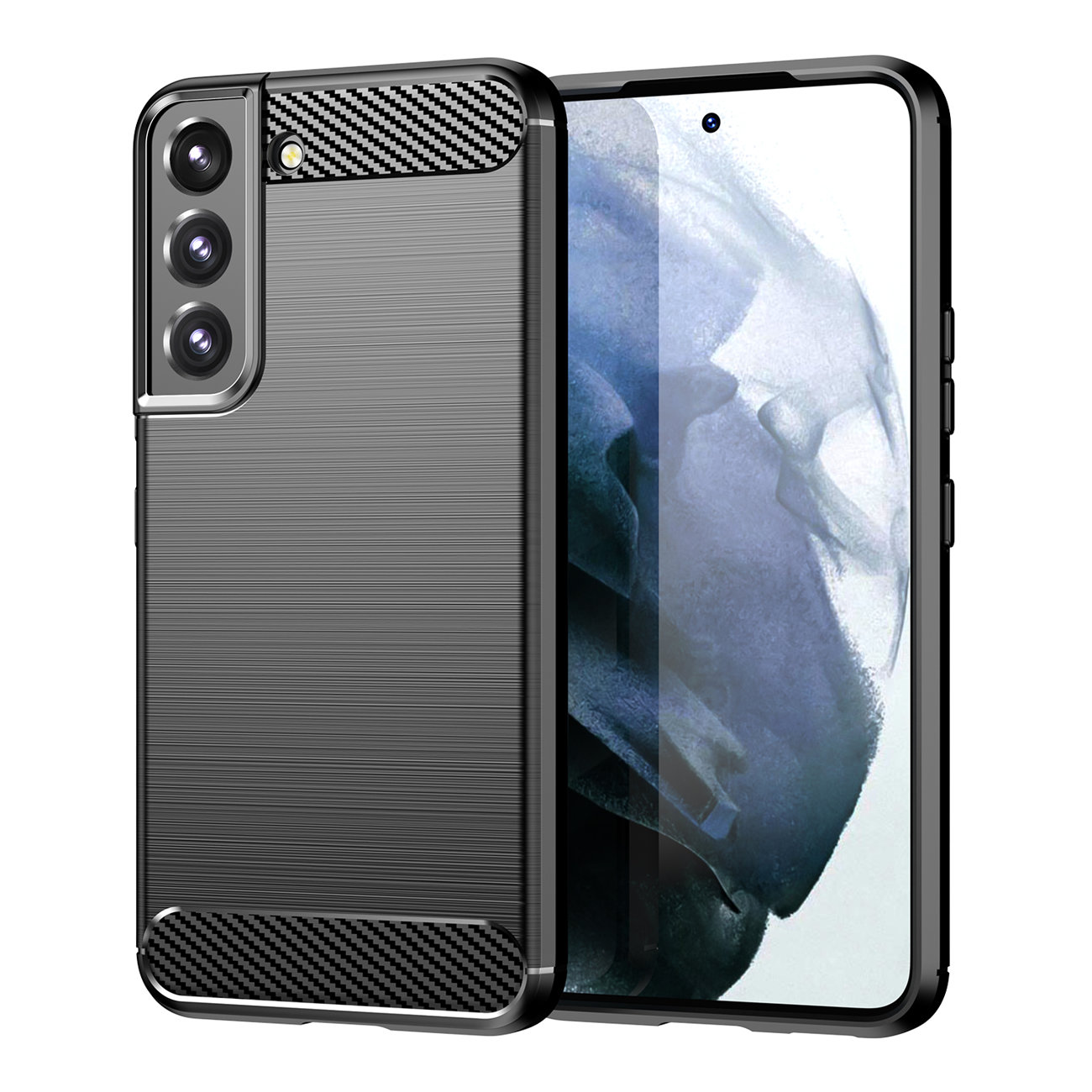 Samsung Galaxy S23 Telefontok - CARBON fekete szilikon tok