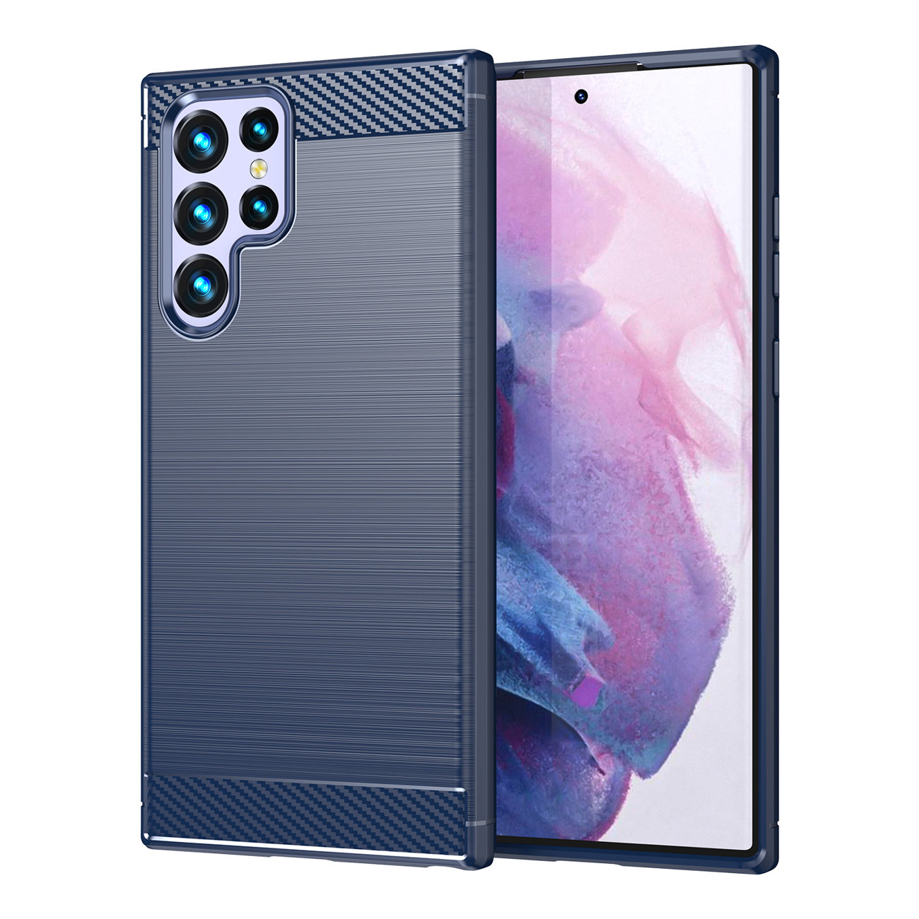 Samsung Galaxy S23 Ultra Telefontok - CARBON kék szilikon tok