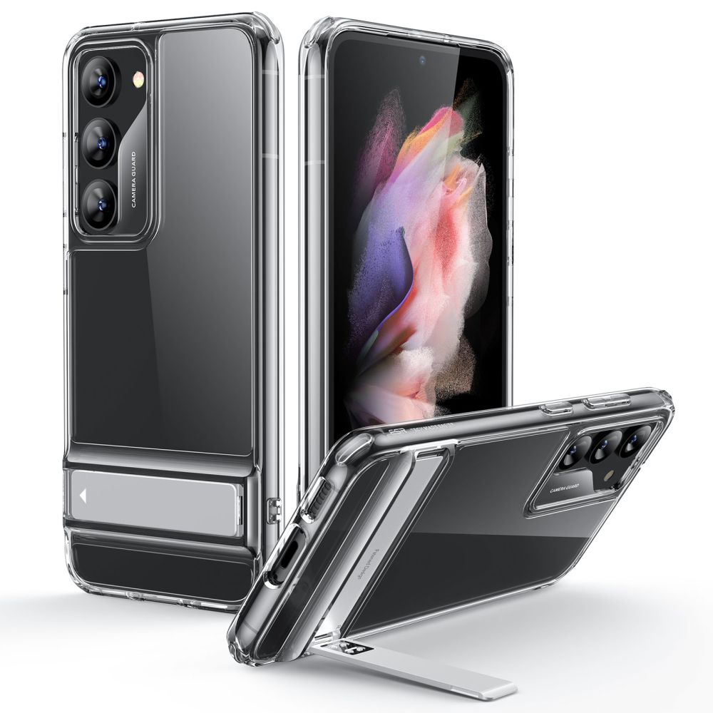 Samsung Galaxy S23+ (S23 Plus) Telefontok - ESR AIR SHIELD átlátszó ütésálló, kitámasztható hátlap tok