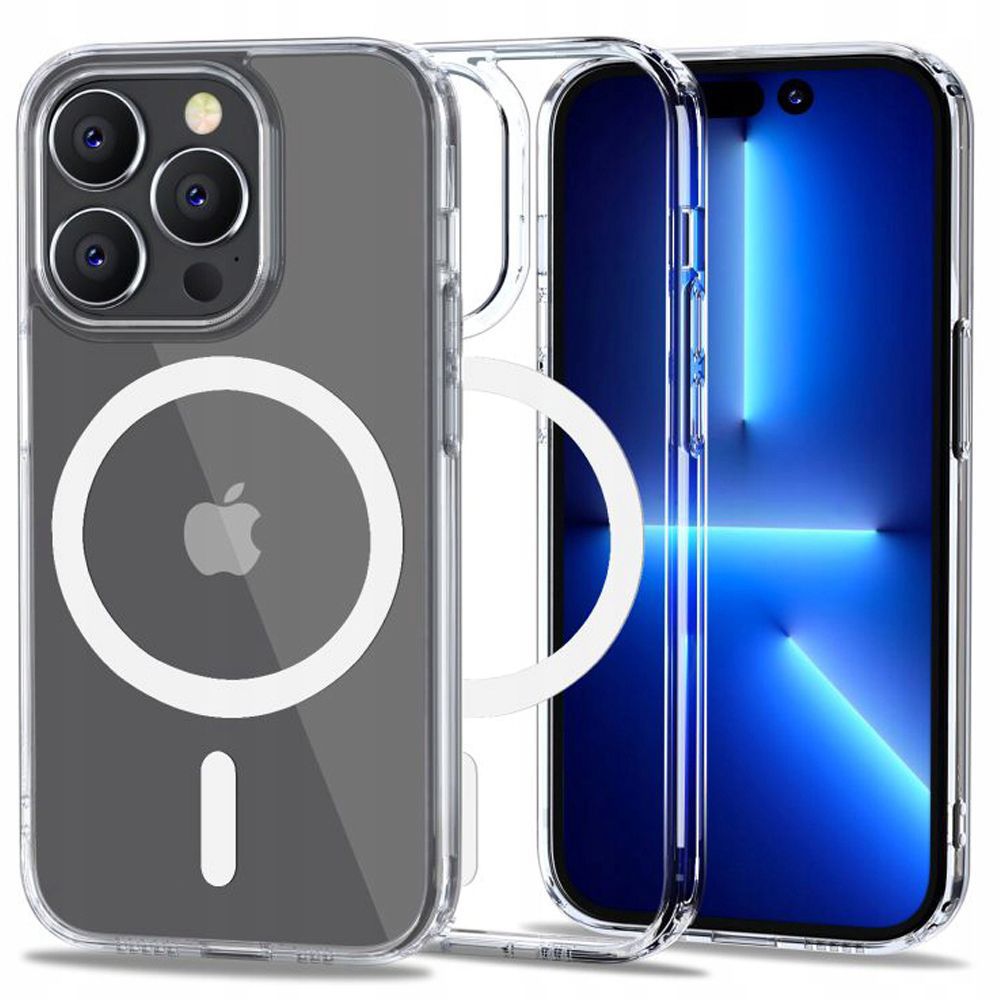 iPhone 12 Pro Telefontok- Tech-Protect Magmat MagSafe kompatibilis átlátszó műanyag hátlap tok, szilikon kerettel