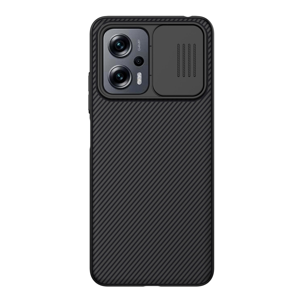 Xiaomi Redmi Note 11T Pro Telefontok - Nillkin csúsztatható kameravédős fekete hátlap tok