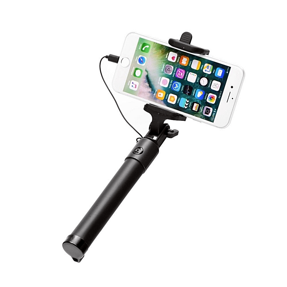 Blun Selfie bot - iPhone készülékekhez kábeles selfie bot, Lightning csatalakozóval, fekete