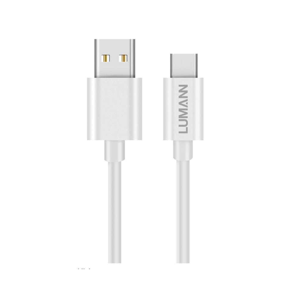 Lumann Kábel - Type-C (USB-C) / USB ezüst szövet adatkábel 1m