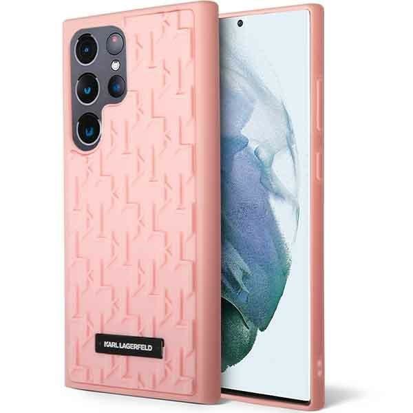 Samsung Galaxy S23 Ultra Telefontok - Karl Lagerfeld 3D Monogram - pink hátlap tok