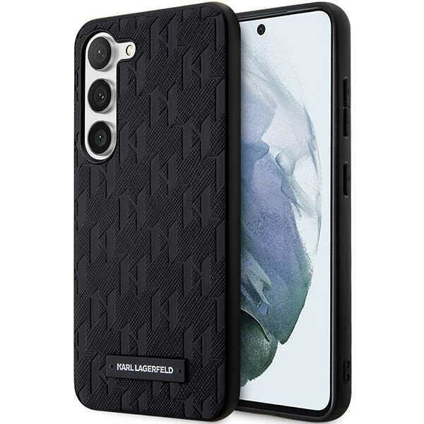 Samsung Galaxy S23 Telefontok - Karl Lagerfeld Saffiano Mono Metal Logo - fekete hátlap tok