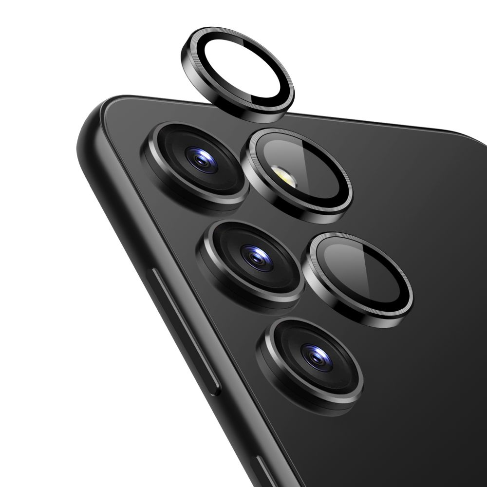 Samsung Galaxy S23+ (S23 Plus) üvegfólia- ESR kamera üvegfólia fekete kerettel/gyűrűvel