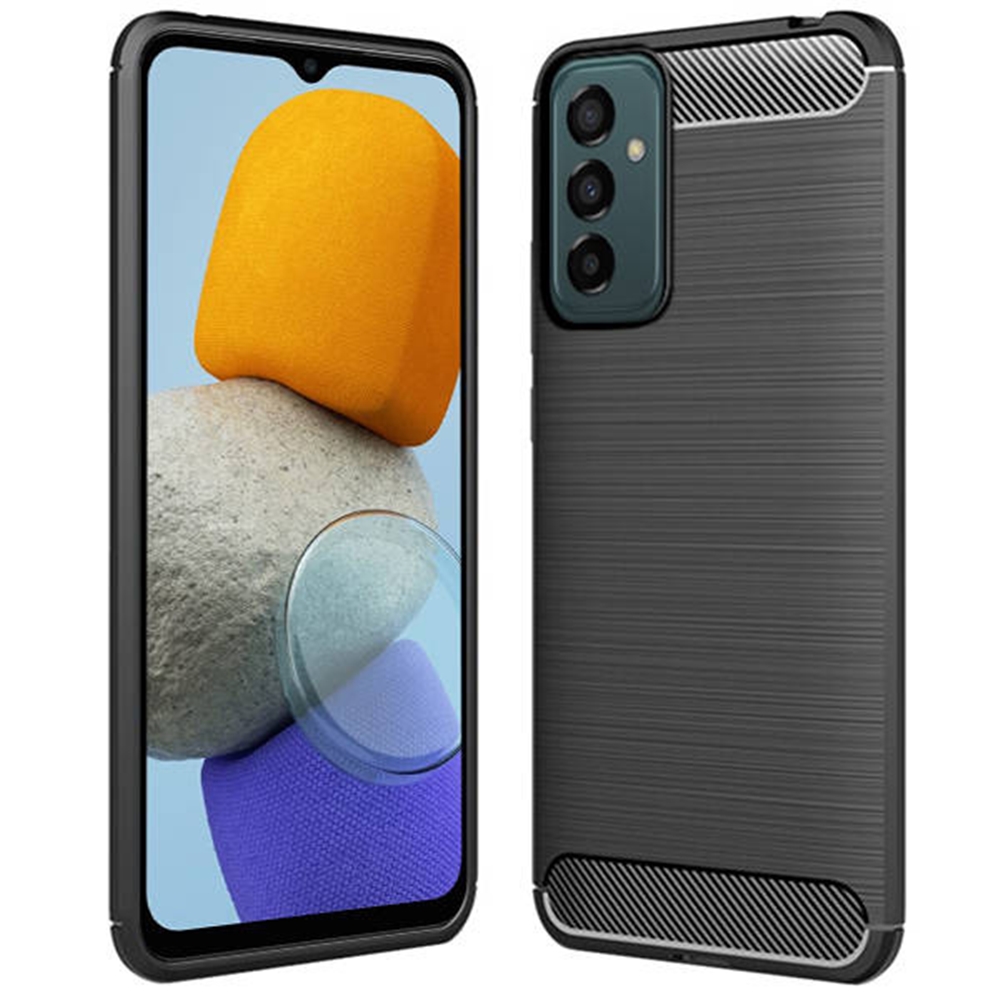 Samsung Galaxy M13 (M135) Telefontok - Forcell CARBON fekete szilikon tok