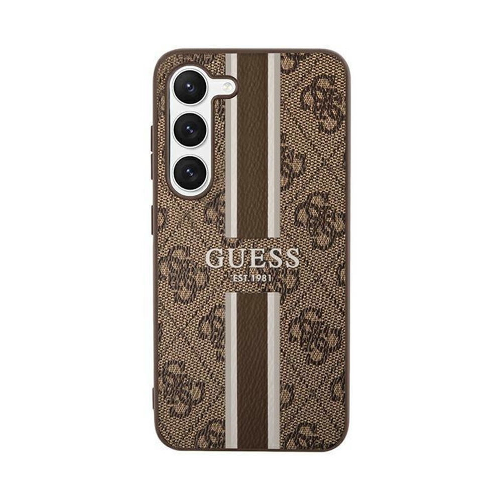 Samsung Galaxy S23 Telefontok - Guess Printed Stripe Hátlaptok - Barna