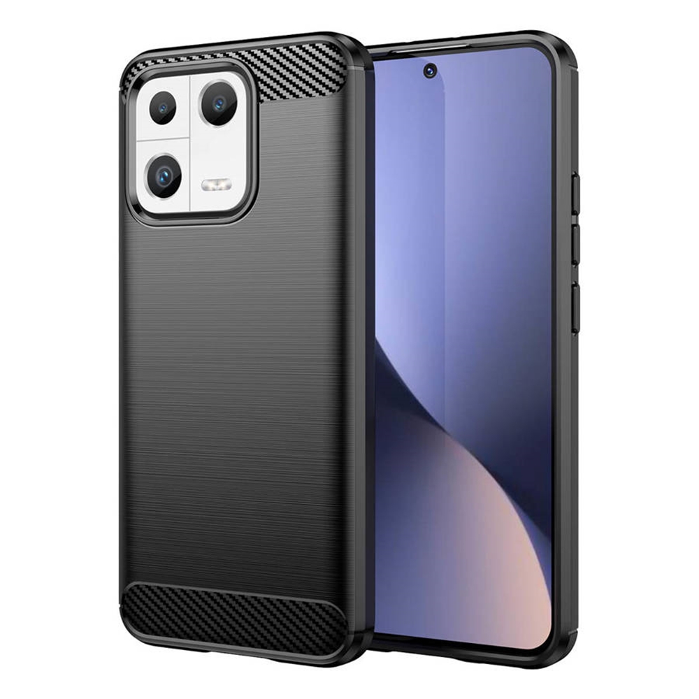 Xiaomi 13 Telefontok - Carbon Fiber fekete szilikon tok