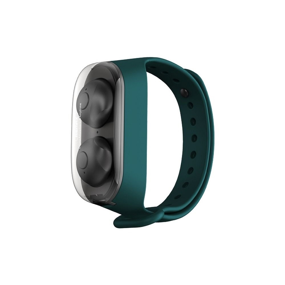 Remax TWS-15 Headset - zöld bluetooth headset, töltő tokkal csukló karpánttal