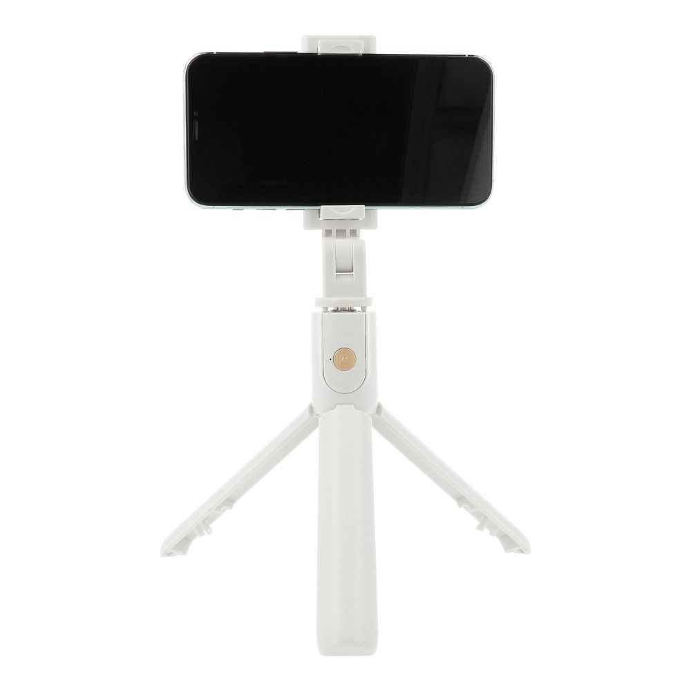 K07 Selfie bot - fehér, bluetooth távirányítós, tripoddá alakítható selfie bot