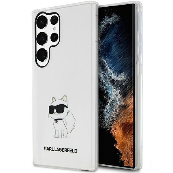 Samsung Galaxy S23 Ultra Telefontok - Karl Lagerfeld Ikonik Choupette - átlátszó műanyag hátlap tok