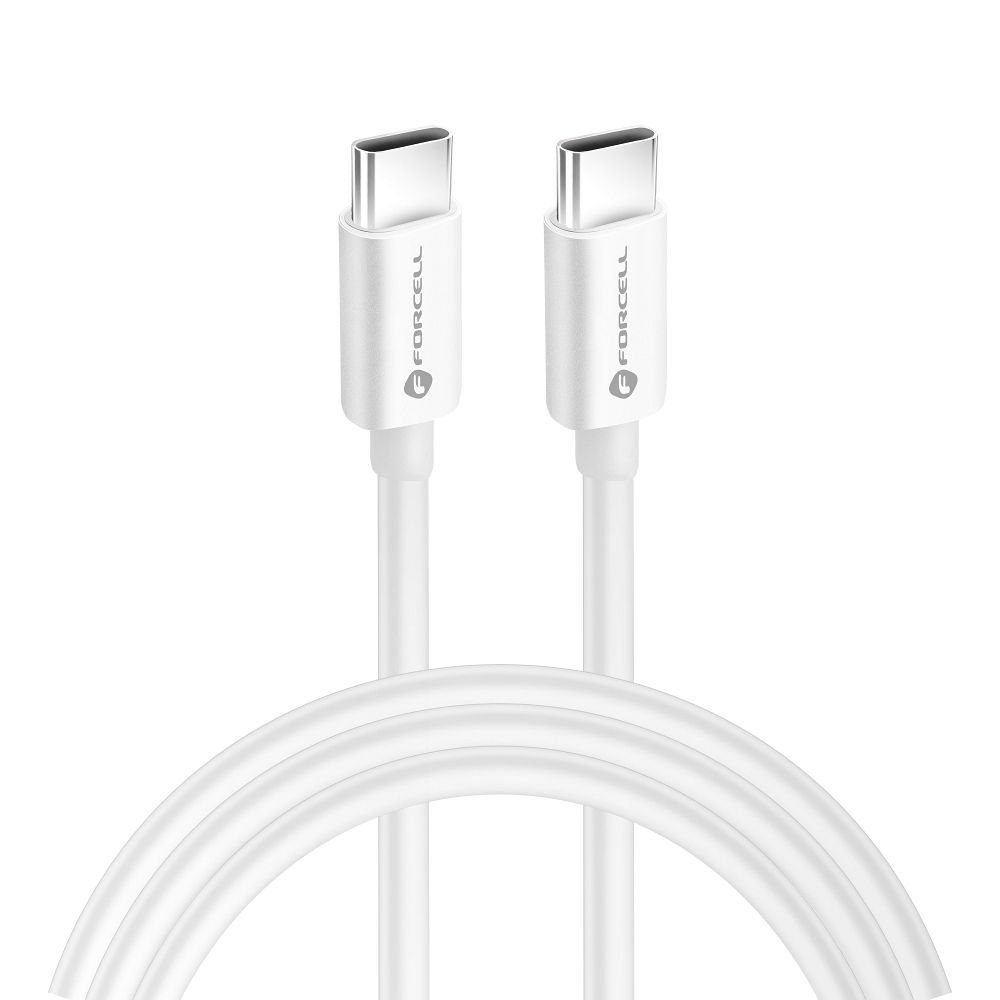 Forcell C339 kábel - Type-C (USB-C) / Type-C (USB-C) fehér kábel, 2m, 5A