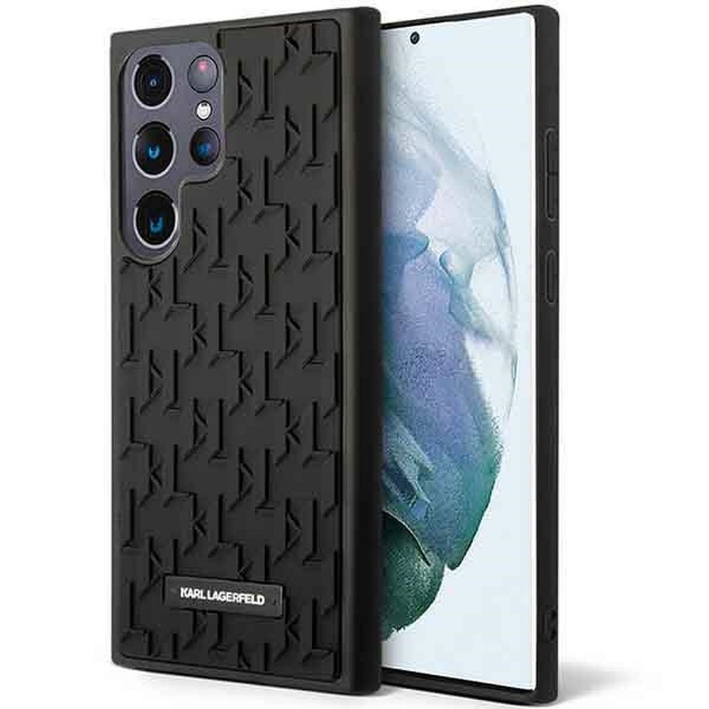 Samsung Galaxy S23 Ultra Telefontok - Karl Lagerfeld Rubber Mono Logo - fekete hátlap tok