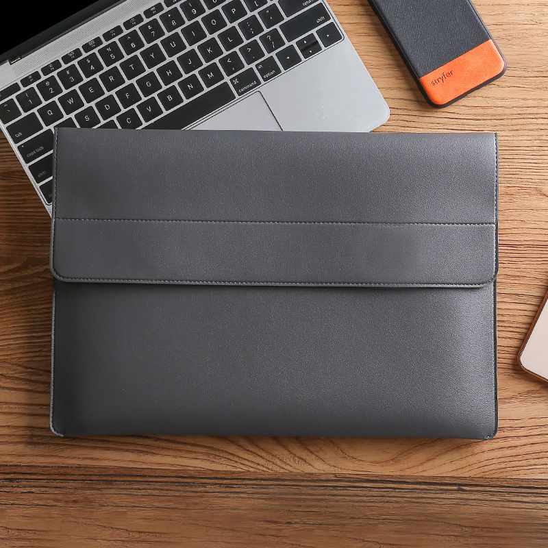 Univerzális laptop táska 14-os sötétszürke CHLOI műbőr laptop/tablet táska