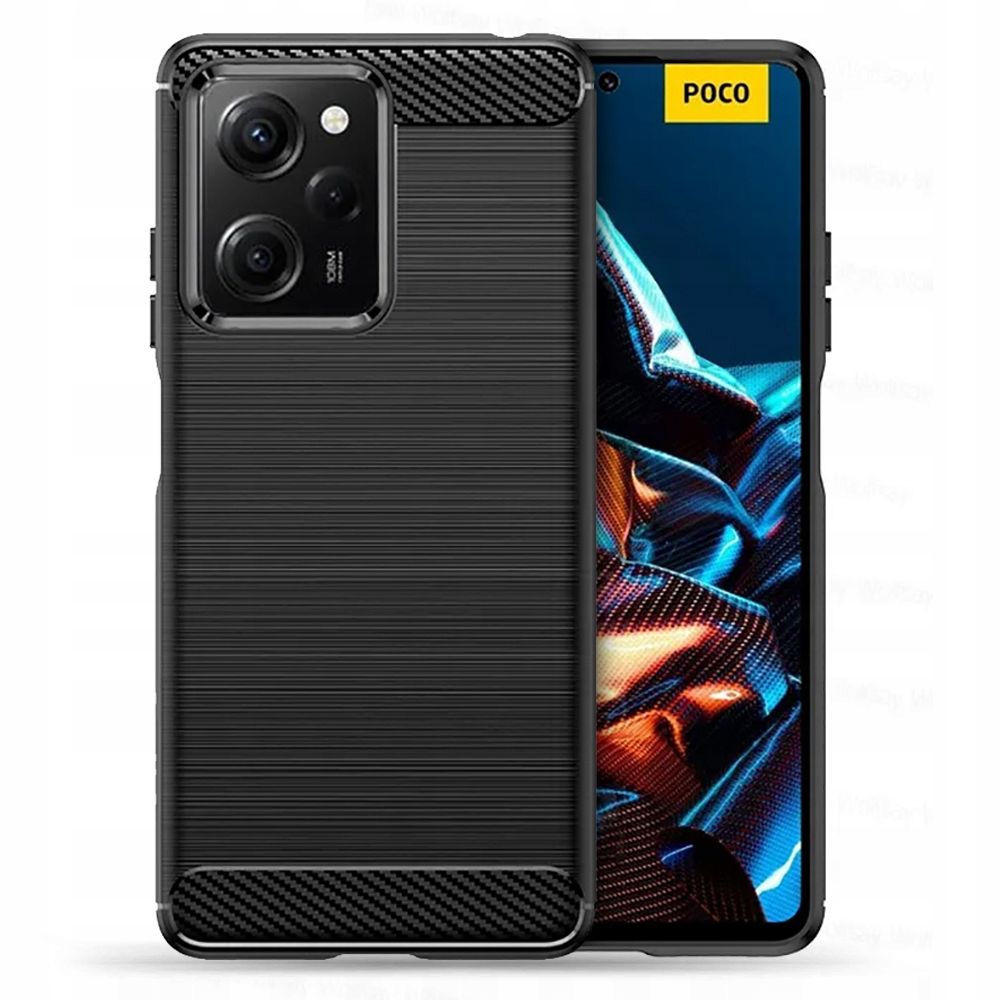 Xiaomi Redmi Note 12 Pro 5G Telefontok - Carbon Fiber fekete szilikon tok