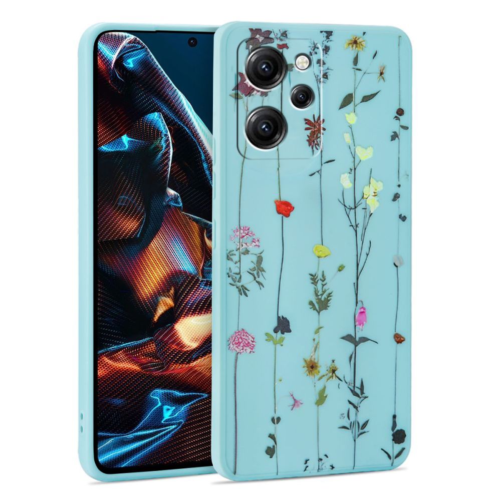 Xiaomi Poco X5 Pro 5G Telefontok - Kék virágos kert hátlap tok