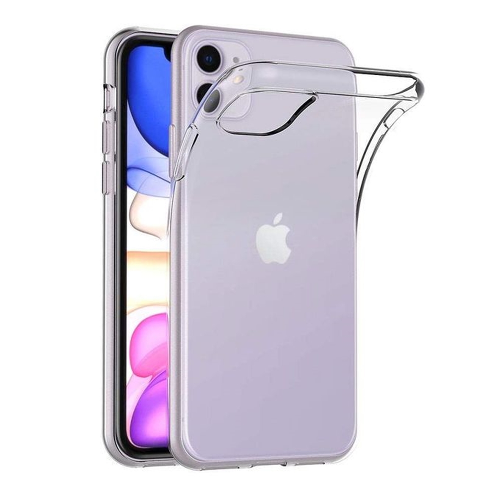 iPhone 11 Telefontok - 2 mm-es átlátszó szilikon hátlap tok