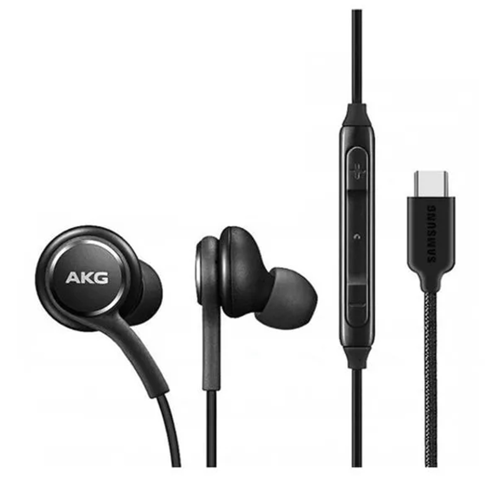 Samsung Headset EO-IC100BBE - fekete gyári hangerőszabályzós stereo headset, Type-C (USB-C) csatlakozóval