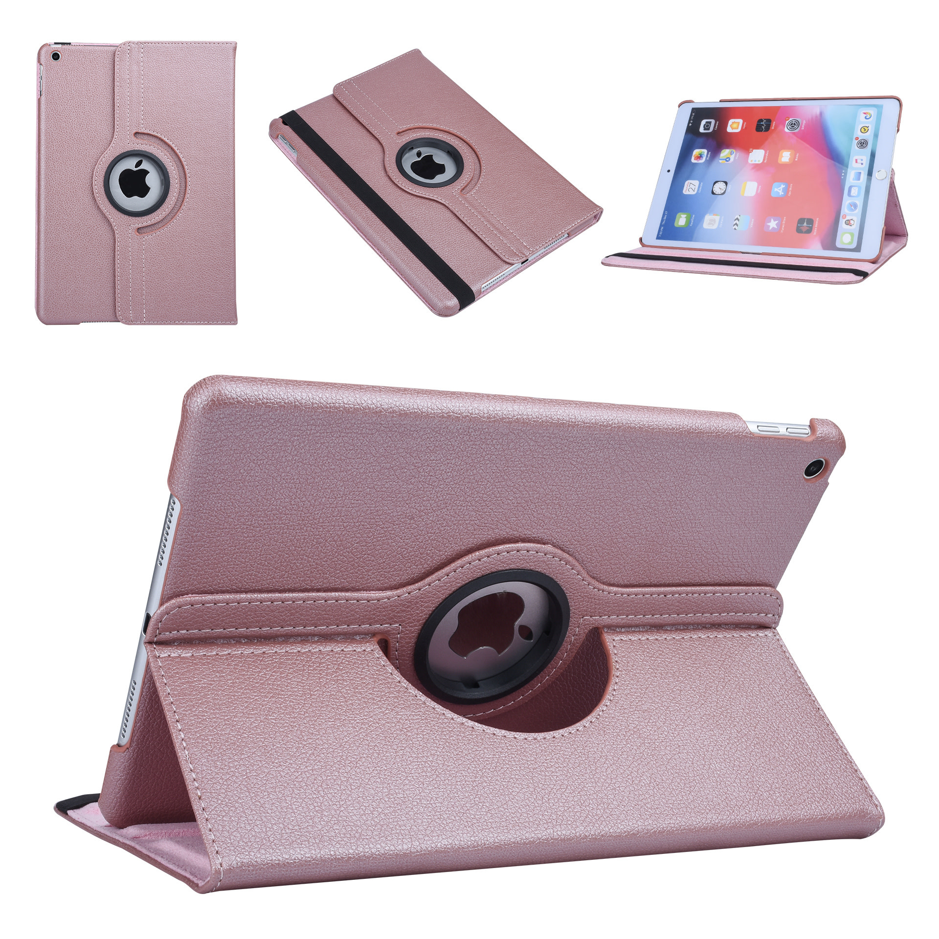iPad 2019 10.2 (iPad 7) Tablettok - rose gold fordítható műbőr tablet tok