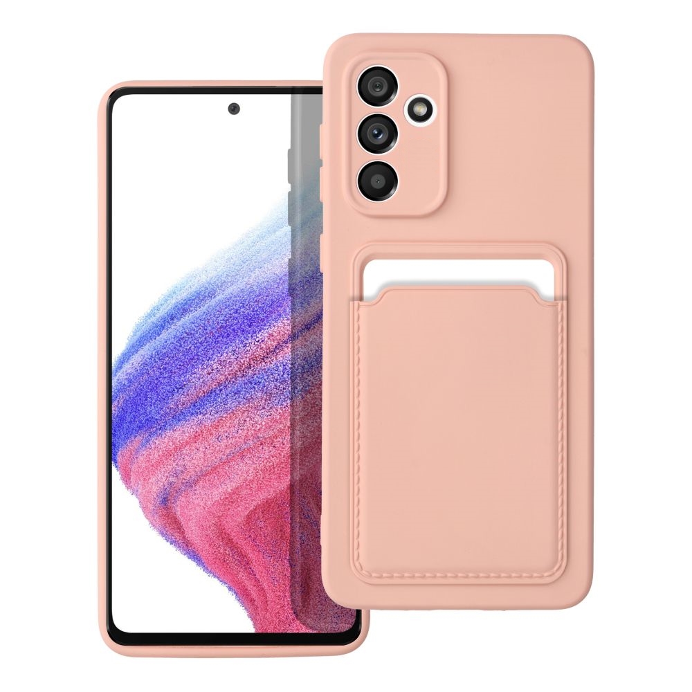 Samsung Galaxy A34 5G Telefontok - Forcell Card - pink kártyatartós szilikon hátlap tok