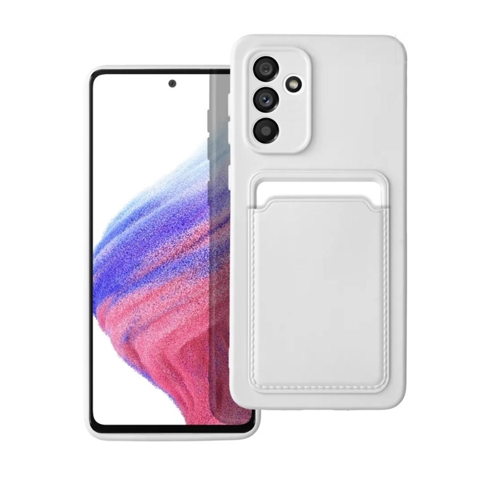 Samsung Galaxy A34 5G Telefontok - Forcell Card - fehér kártyatartós szilikon hátlap tok