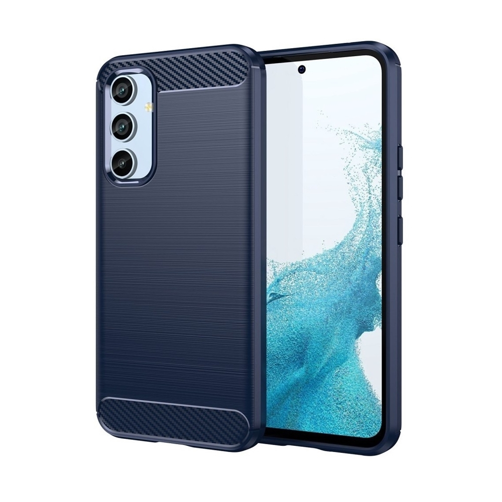 Samsung Galaxy A54 5G Telefontok - Carbon Fiber kék szilikon tok