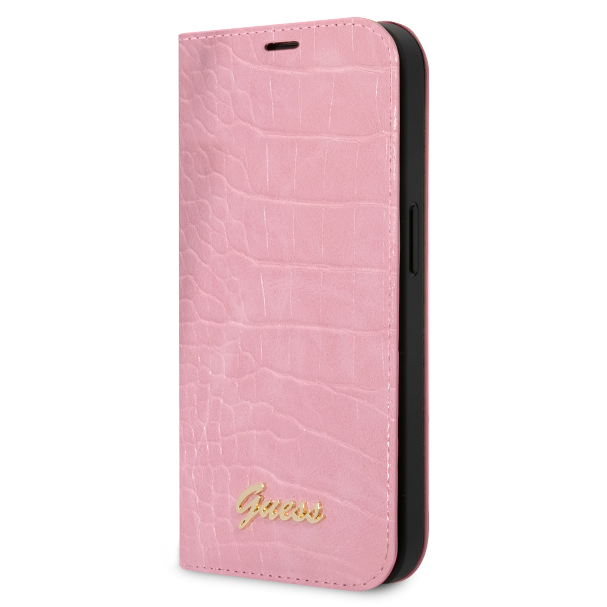 iPhone 14 Pro Max Telefontok - Guess Croco pink könyvtok