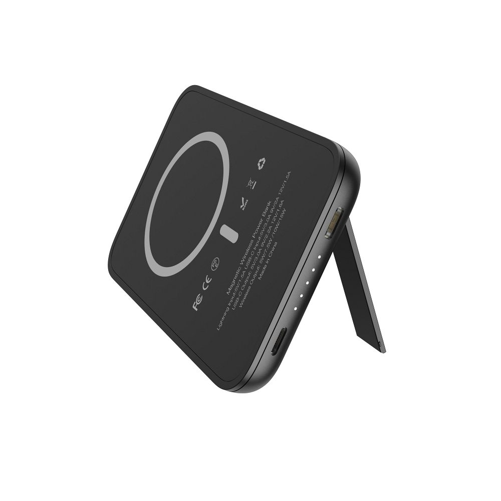 VEGER MagOn Kick Powerbank - fekete Wireless MagSafe powerbank 5000mAh, 2A