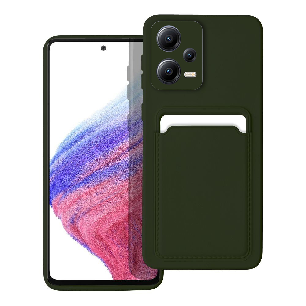 Xiaomi Redmi Note 12 5G Telefontok - Forcell Card - zöld kártyatartós szilikon hátlap tok