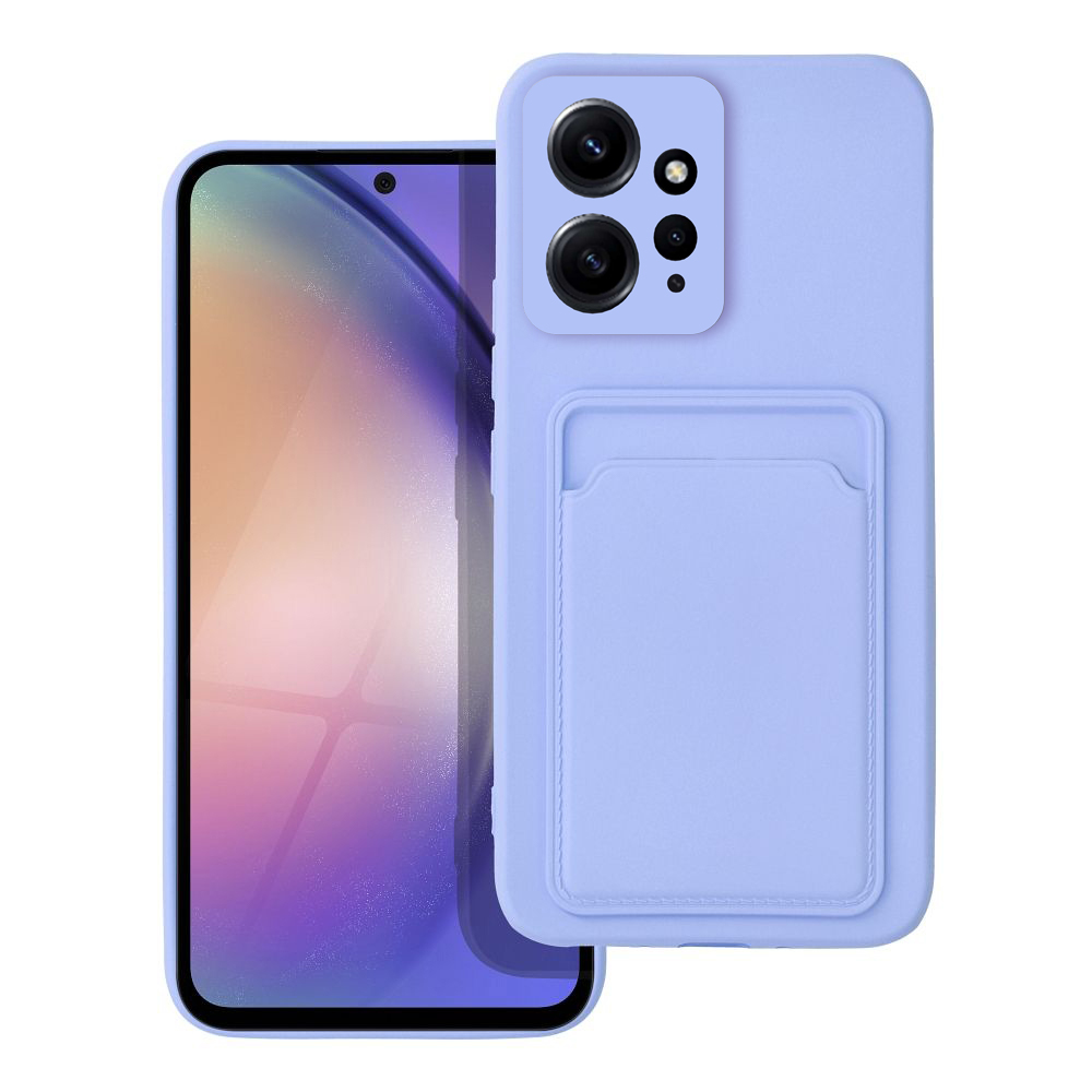 Xiaomi Redmi Note 12 4G / LTE Telefontok - Forcell Card - kékes- lila kártyatartós szilikon hátlap tok