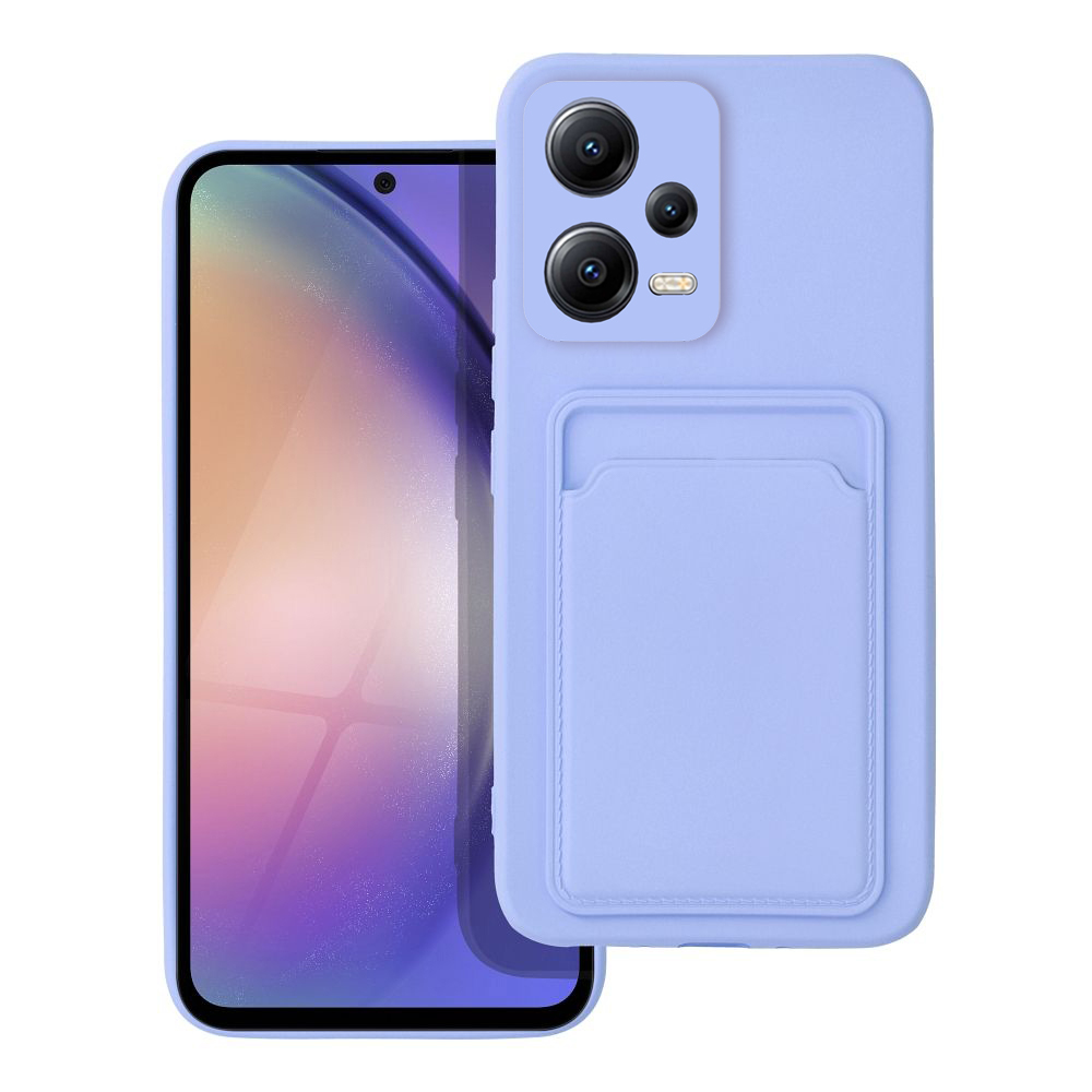 Xiaomi Redmi Note 12 5G Telefontok - Forcell Card - kékes- lila kártyatartós szilikon hátlap tok