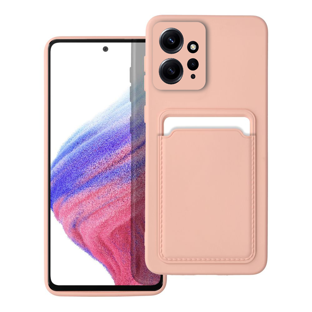 Xiaomi Redmi Note 12 4G / LTE Telefontok - Forcell Card - pink kártyatartós szilikon hátlap tok