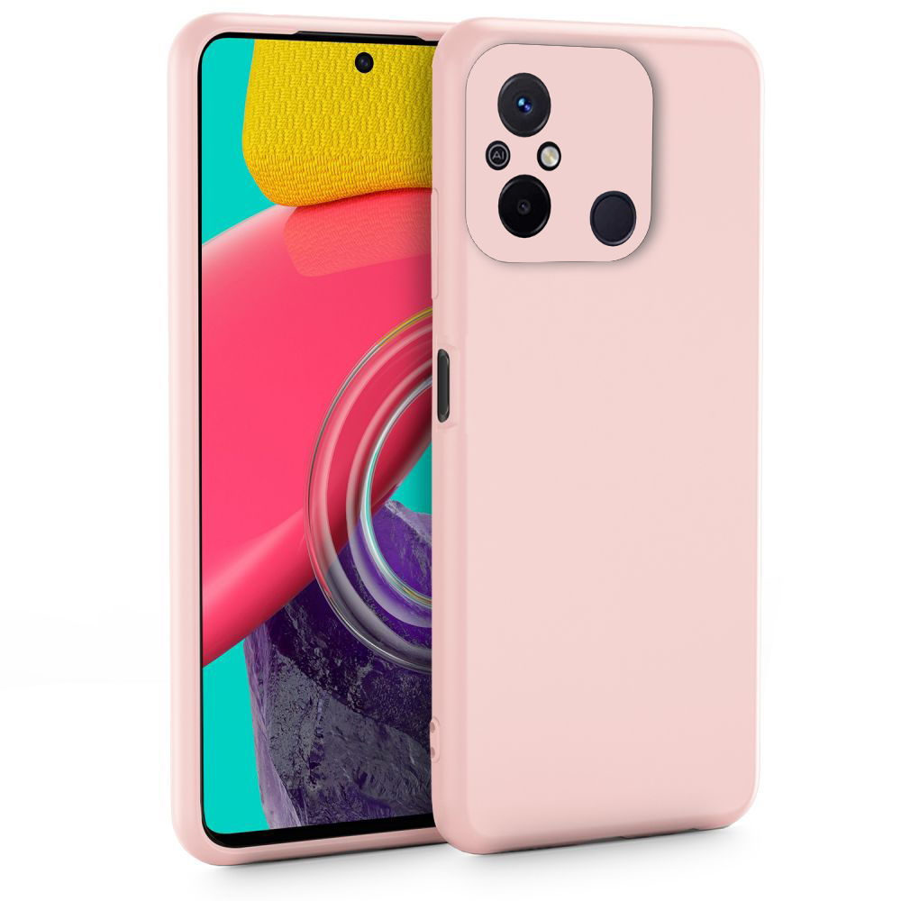Xiaomi Redmi 12C Telefontok - púder pink szilikon hátlap tok