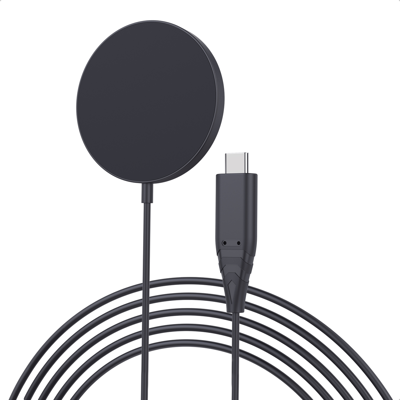 Choetech T518 Telefon töltő - fekete vezeték nélküli (Wireless) töltőpad 2A/15W + Type-C (USB-C) kábel